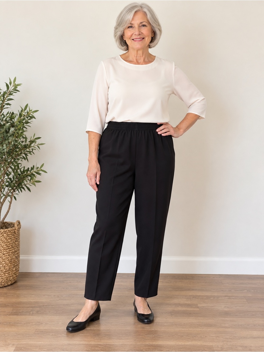 Title: Alfred Dunner Black Pull-On Pants Size 10 NWT Made in USA